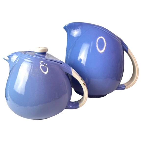 Vintage Hall's Superior Rose Parade Pitcher & Tea Pot Set Please Read Stoneware - Picture 1 of 16